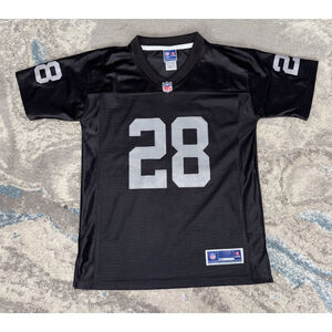 Las Vegas Raiders Josh Jacobs #28 Silver Black NFL Jersey Youth Large 14-16
